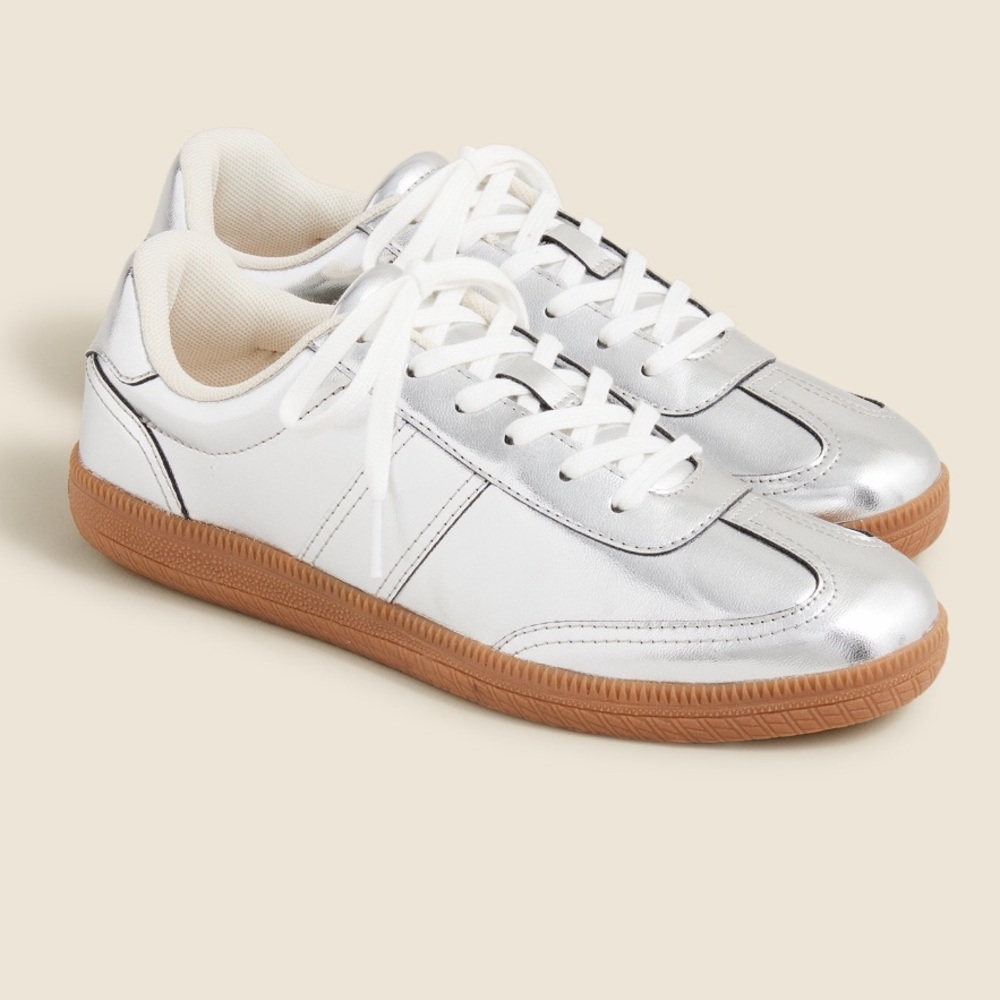J. Crew Silver and White Women's Sneakers NWT $168 - Picture 11 of 11